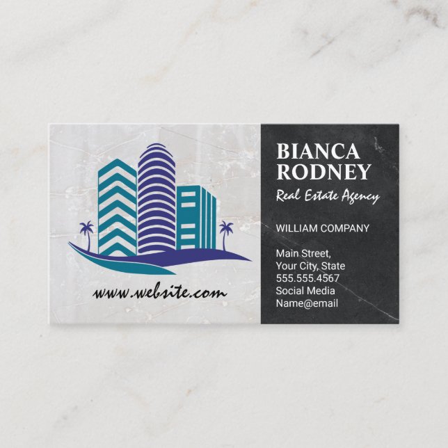 Tropical Properties | Real Estate Rentals Business Card (Front)