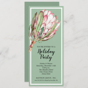 Tropical Protea Holiday Christmas Party Invitation