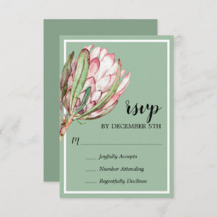 Tropical Protea Holiday Christmas Party RSVP Card