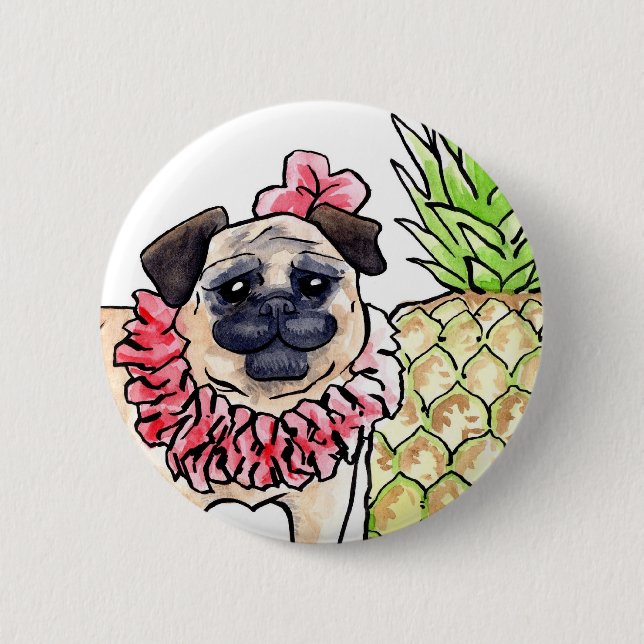 Tropical Pug Button (Front)