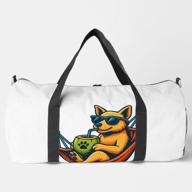 Tropical Pup Vibes Duffle Bag (Front)