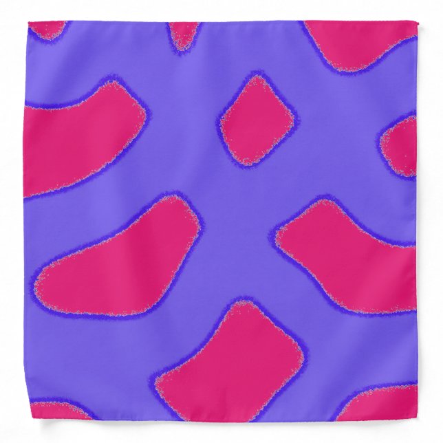 Tropical purple and pink red fantasy pattern bandana (Front)