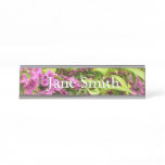 Tropical Purple Bougainvillea Floral Desk Name Plate