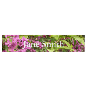 Tropical Purple Bougainvillea Floral Desk Name Plate