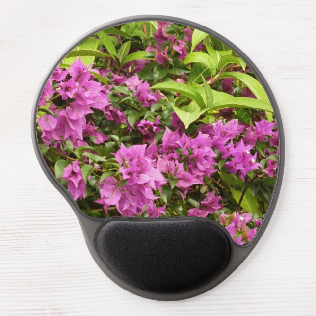 Tropical Purple Bougainvillea Floral Gel Mouse Pad (Front)