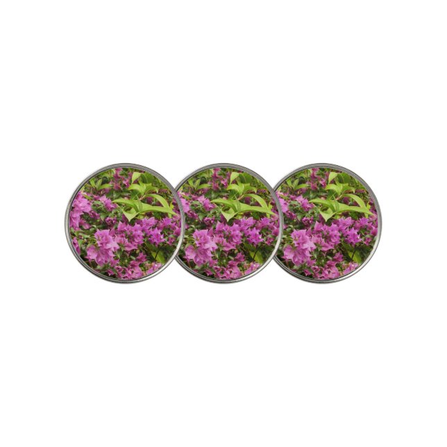 Tropical Purple Bougainvillea Floral Golf Ball Marker (3 Up)