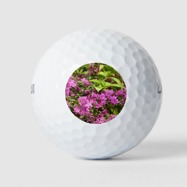 Tropical Purple Bougainvillea Floral Golf Balls (Front)