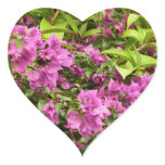 Tropical Purple Bougainvillea Floral Heart Sticker