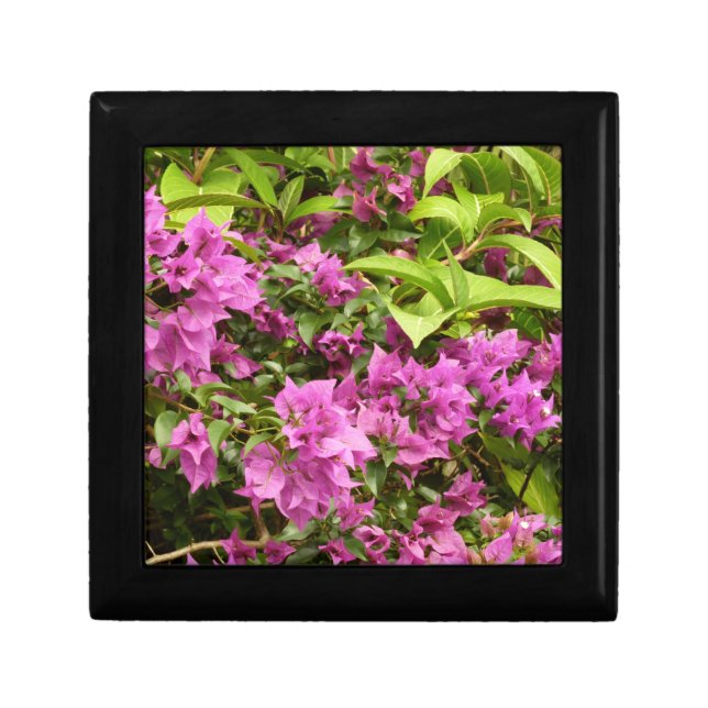 Tropical Purple Bougainvillea Floral Jewelry Box (Front)