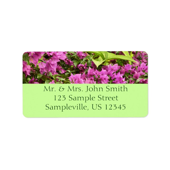 Tropical Purple Bougainvillea Floral Label (Front)