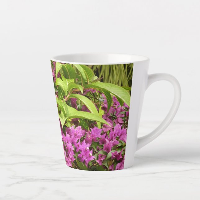 Tropical Purple Bougainvillea Floral Latte Mug (Right)