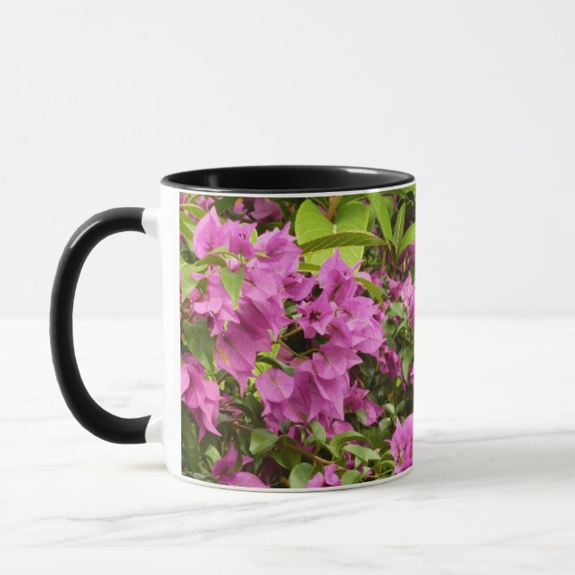 Tropical Purple Bougainvillea Floral Mug (Left)