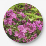 Tropical Purple Bougainvillea Floral Paper Plates