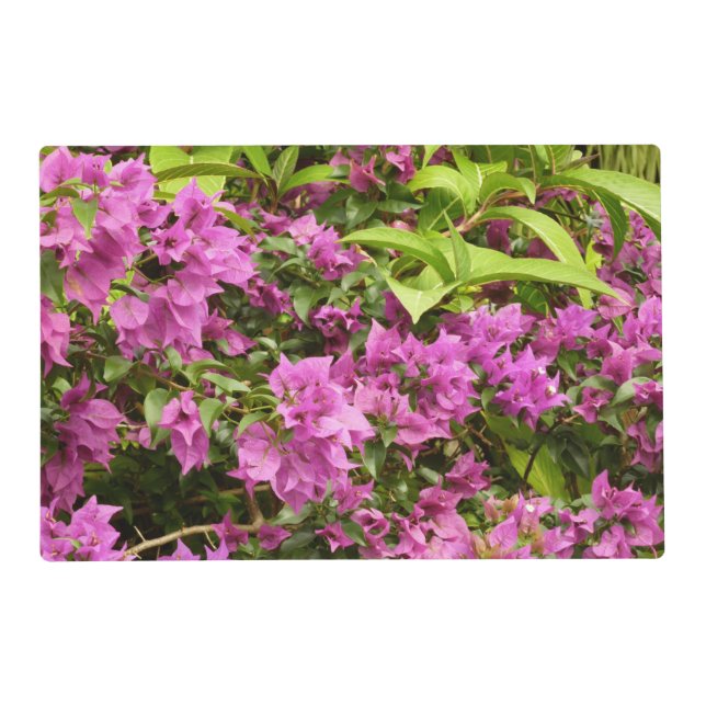 Tropical Purple Bougainvillea Floral Placemat (Front)