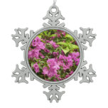 Tropical Purple Bougainvillea Floral Snowflake Pewter Christmas Ornament
