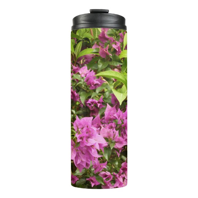 Tropical Purple Bougainvillea Floral Thermal Tumbler (Front)
