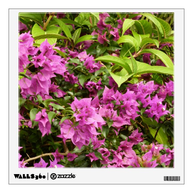 Tropical Purple Bougainvillea Floral Wall Sticker (Front)