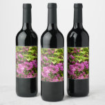 Tropical Purple Bougainvillea Floral Wine Label