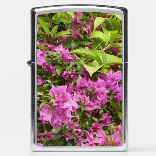 Tropical Purple Bougainvillea Floral Zippo Lighter (Front)