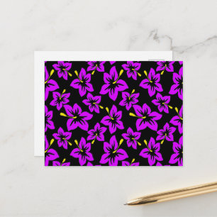 Tropical Purple Hawaiian Hibiscus Flowers Postcard