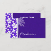 Tropical Purple Hibiscus Business Card (Front/Back)