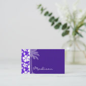 Tropical Purple Hibiscus Business Card (Standing Front)