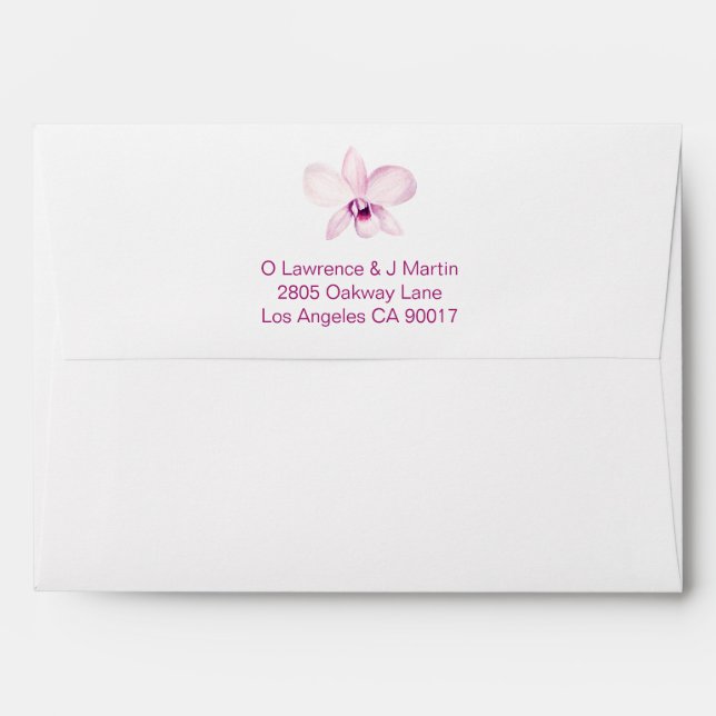 Tropical Purple Orchid Floral Envelope (Back (Top Flap))