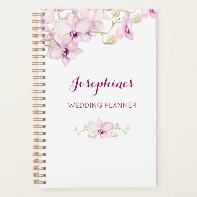 Tropical Purple Orchid Floral Personalized Planner (Front)