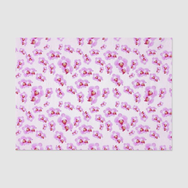 Tropical Purple Orchid Floral Photography Pattern Tissue Paper (Front)