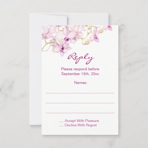 Tropical Purple Orchid Floral Reply Cards