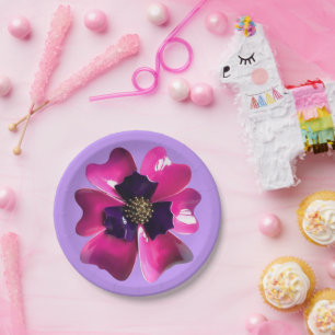 Tropical Purple Orchid MOD Flower Summer Wedding Paper Plates