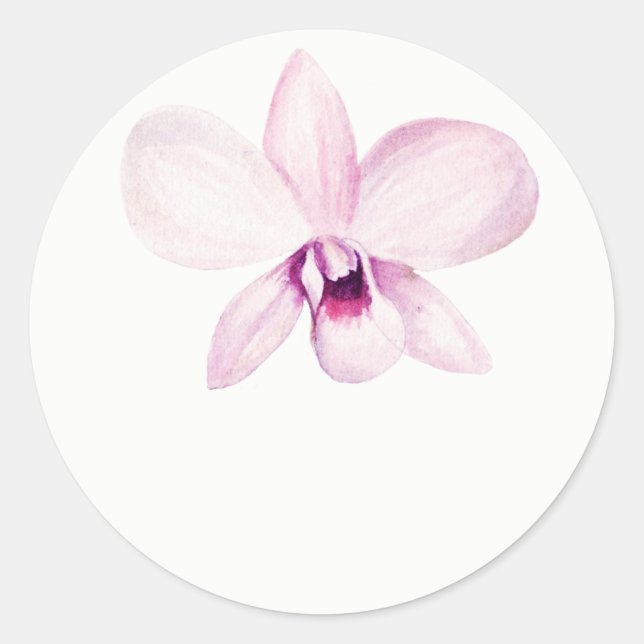 Tropical Purple Orchid Wedding Favor Stickers (Front)