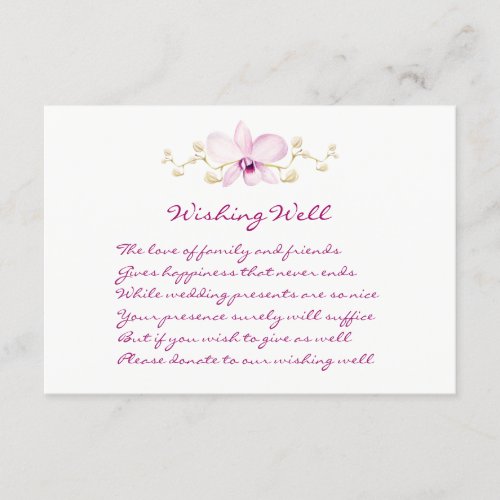 Tropical Purple Orchid Wedding Wishing Well Cards