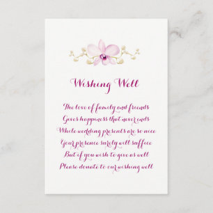 Tropical Purple Orchid Wedding Wishing Well Cards