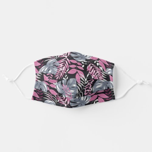 Tropical Purple Palm Monstera Leaves Adult Cloth Face Mask