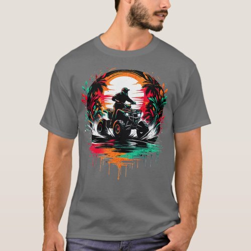 Tropical Quad Driver Graffiti Design T_Shirt
