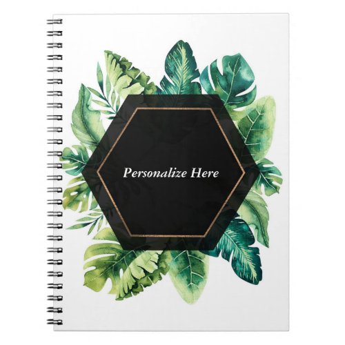 Tropical Rain Forest Island Leaves Elegant Summer Notebook