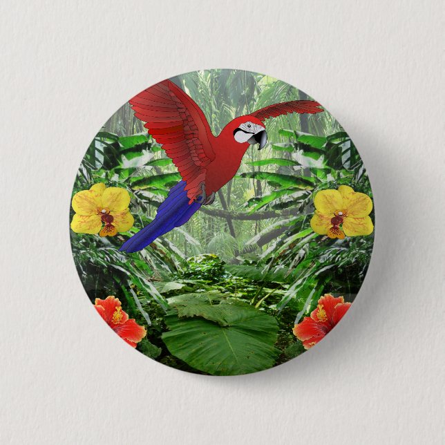 Tropical Rain Forest Pinback Button (Front)