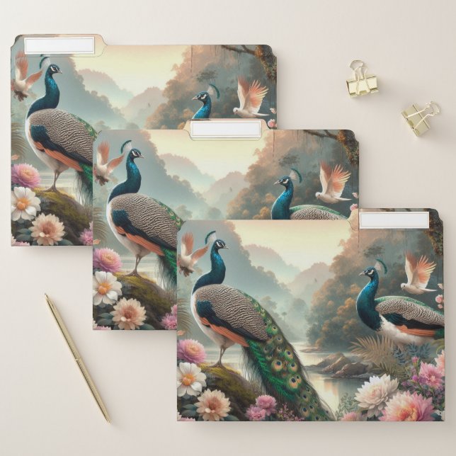 Tropical Rain Forest with Peacocks File Folder (Set)
