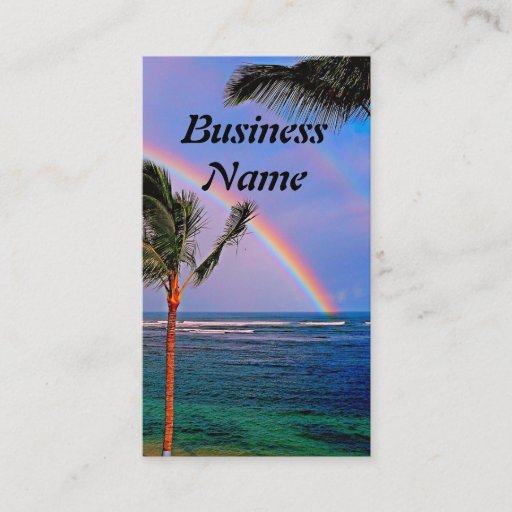 Customizable Hawaiian rainbow Business Card