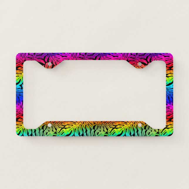Tropical rainbow license plate frame (Front)
