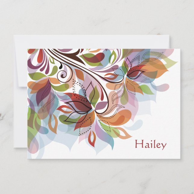 Tropical Rainbow Personalized Stationery Notecard (Front)