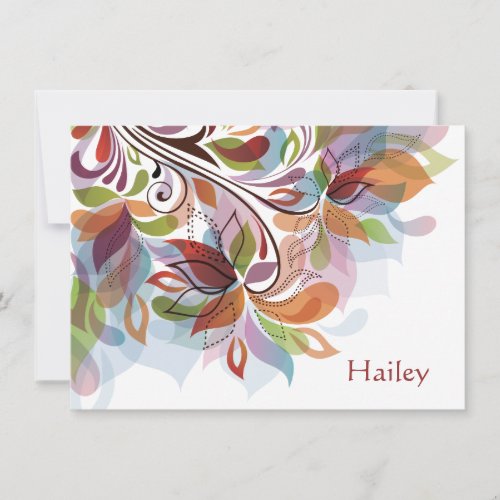 Tropical Rainbow Personalized Stationery Notecard