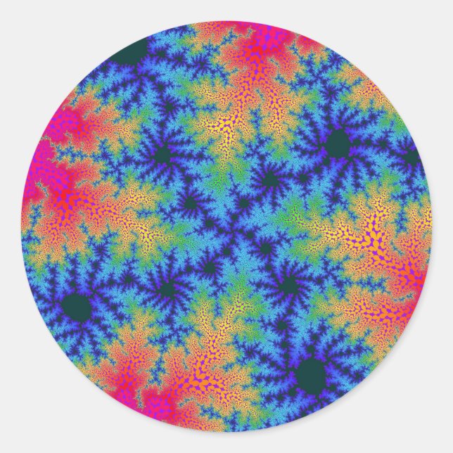 Tropical Rainbow Speckle Classic Round Sticker (Front)