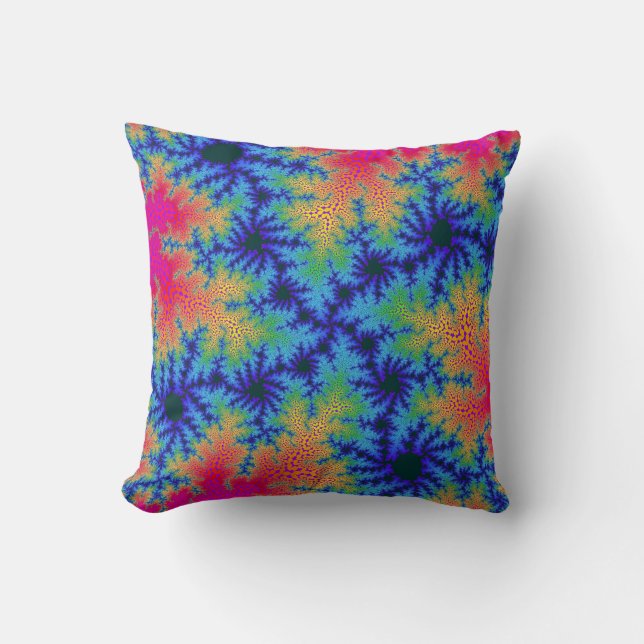 Tropical Rainbow Speckle Throw Pillow (Front)
