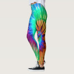 Tropical Rainbow Starburst Trendy Tie Dye Leggings<br><div class="desc">These leggings feature a bright rainbow psychedelic tie dye design reminiscent of the 1960s hippie counter culture. Perfect for yoga,  running,  working out at the gym,  or just when you want to wear some cute sexy tights. The colors include shades of orange,  green,  blue,  teal & magenta.</div>