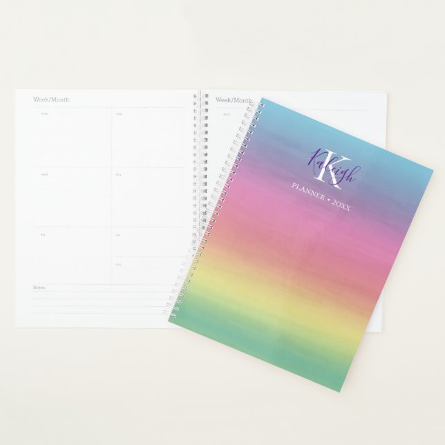 Tropical Rainbow Sunset | Monogrammed Planner (Display)