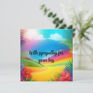 Tropical Rainbow Sympathy Note Card