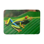 Tropical Rainforest Green Red-eyed Tree Frog Bathroom Mat at Zazzle