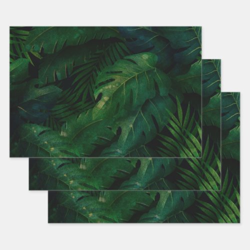 Tropical Rainforest Leafy Foliage Wrapping Paper Sheets